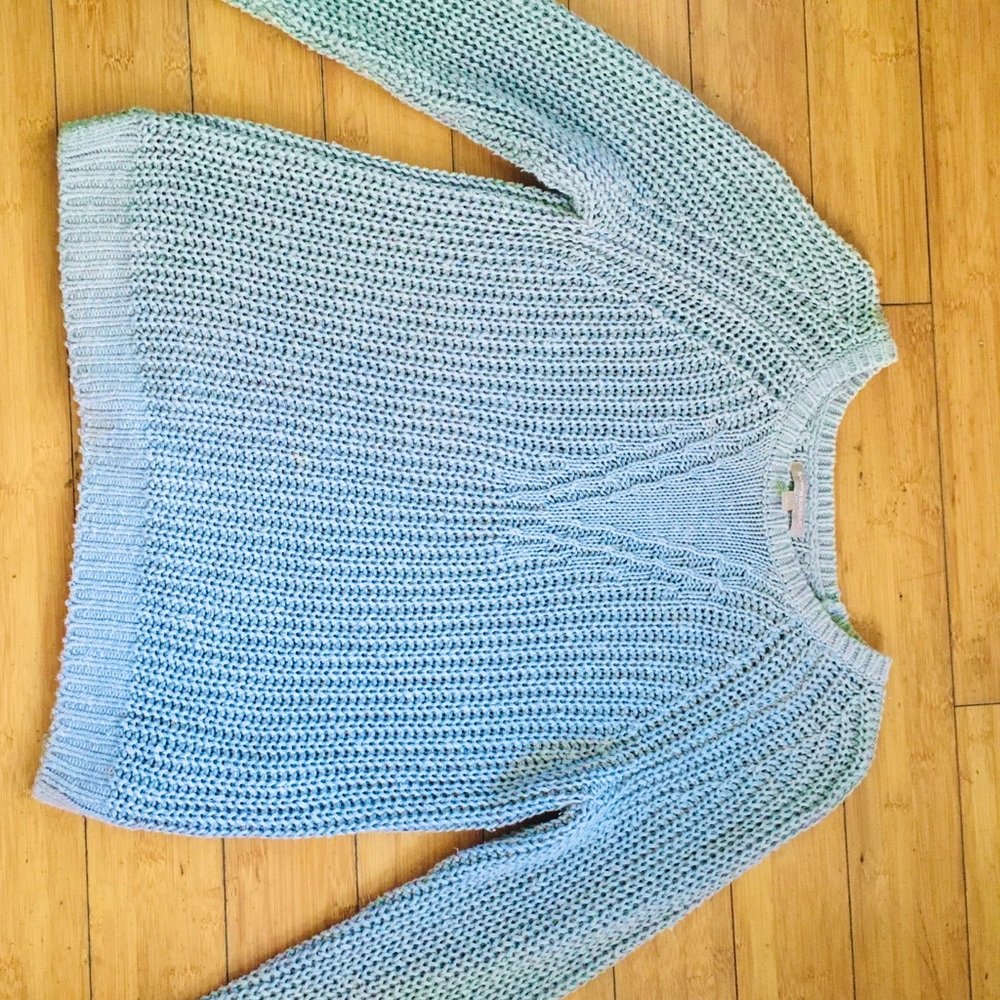 Banana republic crochet grey-blue sweater 💙